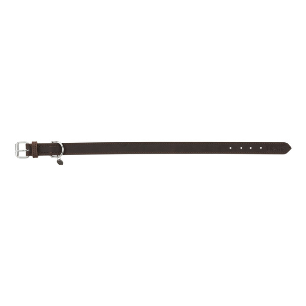 Trixie Obroża Rustic z grubej skóry, M-L: 42-48 cm/25 mm, ciemnobrązowa