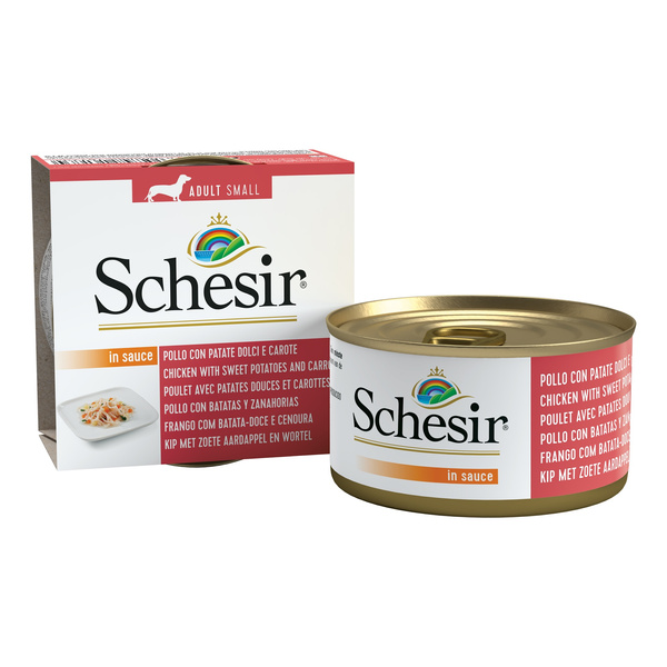 Schesir Karma mokra dla psa kurczak z batatami i marchewką w sosie 85 g