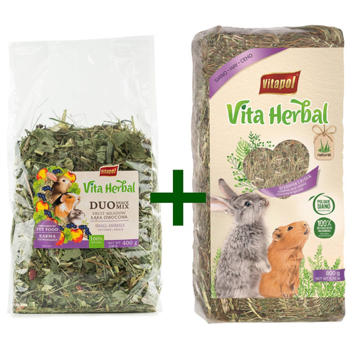 Vita Herbal Duo Snack Łąka owocowa 400g + siano