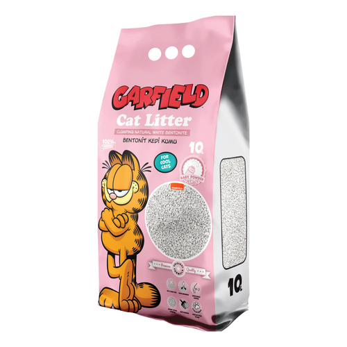 Garfield, żwirek bentonit dla kota, baby powder 10L