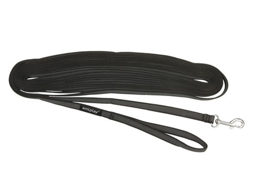 amiplay Smycz treningowa Rubber S-M 5mx1,6cm Czarny