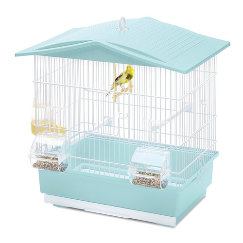 IMAC Tiffany klatka dla ptaków biała/turkusowa 42x26x42 cm