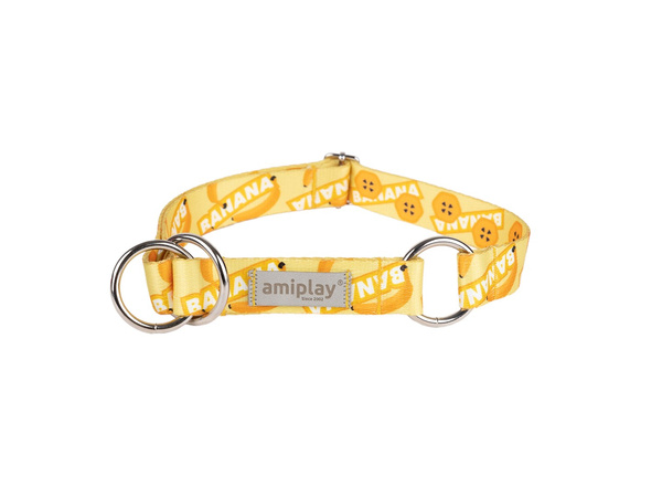 amiplay Obroża półzaciskowa BeHappy L 32-50cmx2,5cm Banana