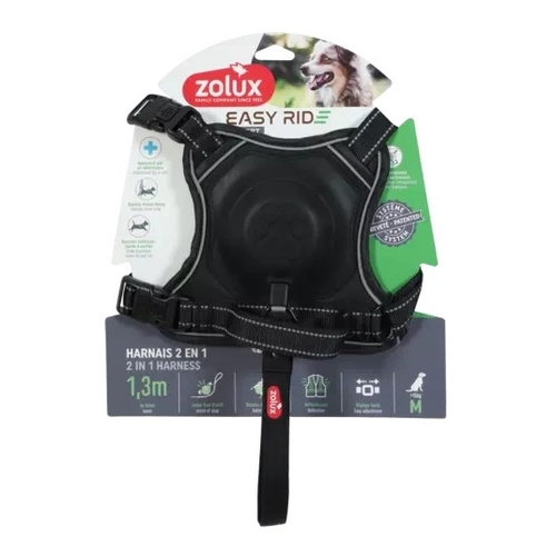 ZOLUX Szelki dla psa ze smyczą automatyczną Easyride M czarne
