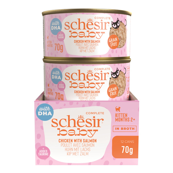 Schesir Baby karma mokra dla kociąt kurczak z łososiem 70 g