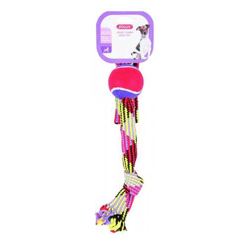 ZOLUX Zabawka sznurowa dla psa z piłką tenisową, lasso 55 cm