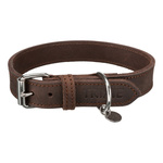 Trixie Obroża Rustic z grubej skóry, M: 37-44 cm/25 mm, ciemnobrązowa