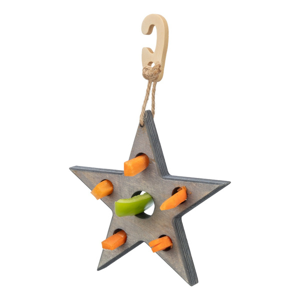 Trixie Xmas Gwiazda na przysmaki zabawka dla gryzoni drewno 14x17cm