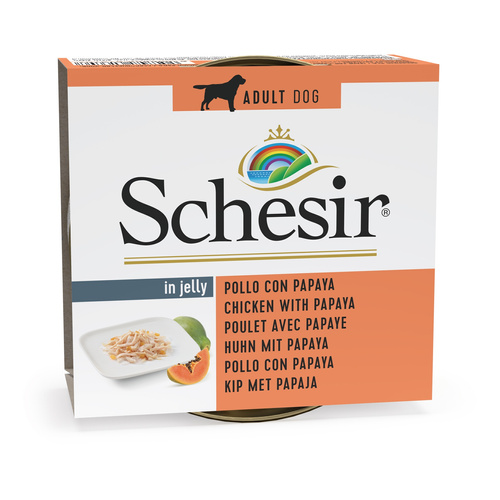 Schesir Karma mokra dla psa kurczak z papają w galarecie 150 g