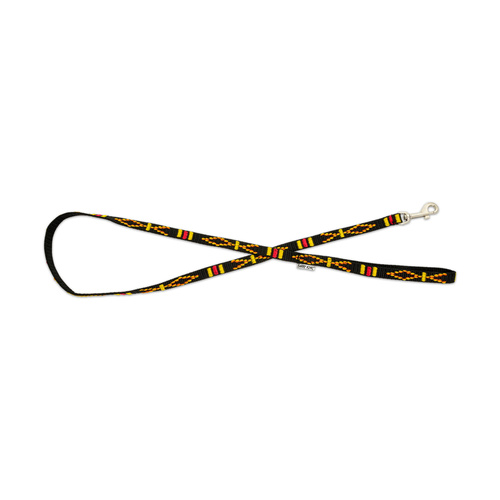 Barry King Smycz dla psa, czarna, wzór etniczny, taśma polipropylenowa, 10mm/120cm