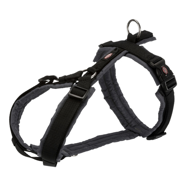 Trixie Szelki trekkingowe Premium, S: 36-44 cm/15 mm, czarne/grafitowe