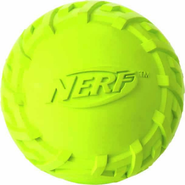 Piłka gumowa NERF z bieżnikiem, piszcząca,  5,7 x 6,2 x 6,2 cm, niebieska/ żółta