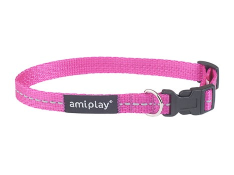 amiplay Obroża regulowana Reflective M 25-40x1,5cm Rożowy