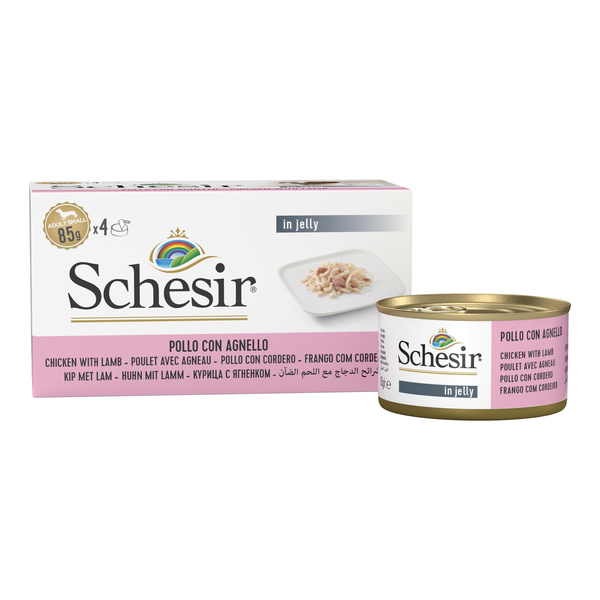Schesir Karma mokra multipack dla psa kurczak z jagnięciną w galarecie 4x85 g