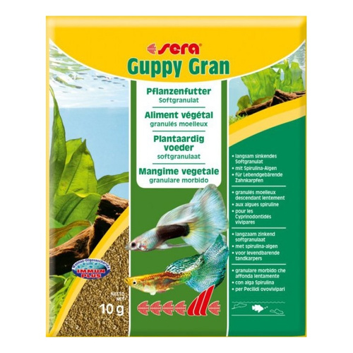 Sera Guppy Gran Nature 10g saszetka granulat - pokarm roślinny