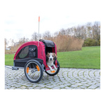 Trixie Przyczepka rowerowa, czerwono-czarna, M: 63 × 68 × 75/137 cm