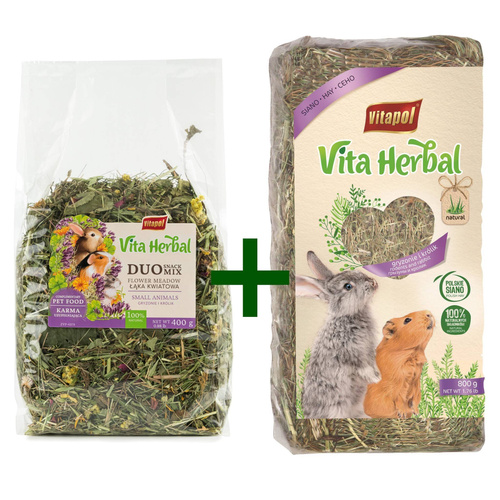 Vita Herbal Duo Snack Łąka kwiatowa 400g + siano
