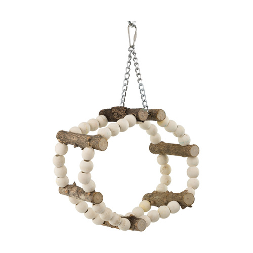 Panama Pet Zabawka, dla ptaków, koło wiszące, drewniane, 32 x 20 cm, na metalowym łańcuszku