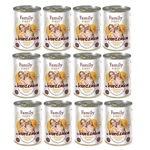 Family First KURCZAK z burakami dla Psa 12 x 400g