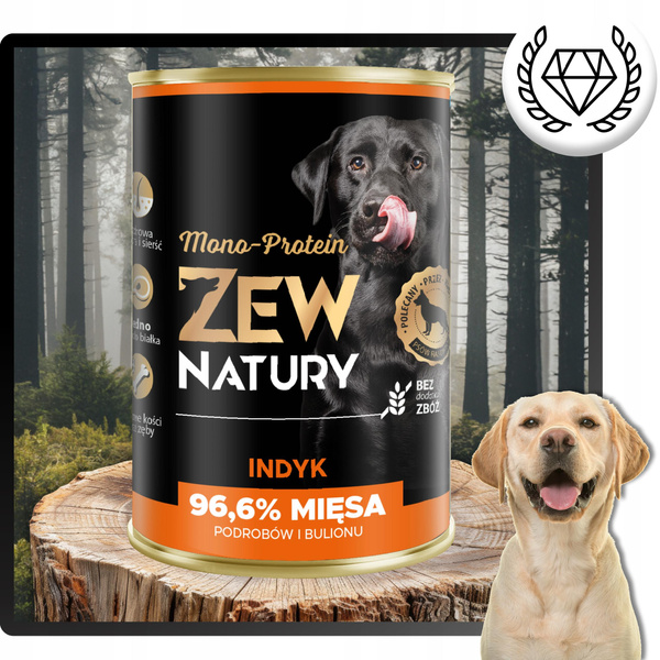 Mokra Karma Dla Psa Indyk Puszka 400g Zew Natury MONO-PROTEIN