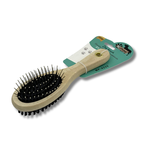 Mr. Pretzel Szczotka z drewnianą rączką dwustronna dla psa 21x6cm