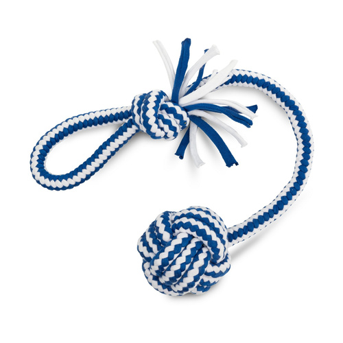 Barry King Zabawka, dla psa, sznur z kulą, biało-niebieski, 6,5 x 45 cm