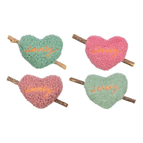 Trixie Serce z Matatabi zabawka dla kota plusz mix kolorów 12 cm