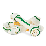 Kość wiązana dwukolorowa, biało-zielona 21, 5cm, 10szt/op, 850g/op, 10 op/karton