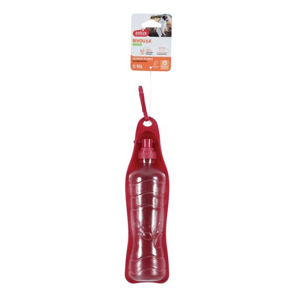 ZOLUX Składany bidon dla psa BIVOUAK 450 ml czerwony