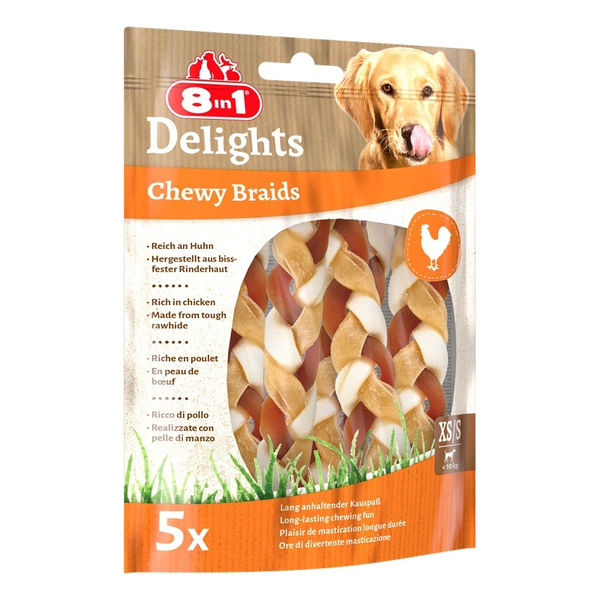 Przysmak 8in1 Delights pleciony sznur Chewy Braids dla psa XS/S 75g
