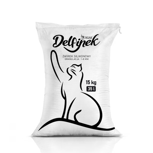 Żwirek silikonowy DELFINEK 15kg (1 - 8mm) / 35L