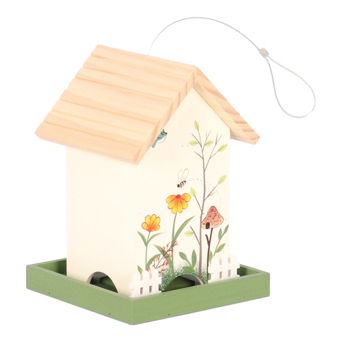 Garden Fun Karmnik dla ptaków drewniany wiszący obrazek 18x18x25 cm