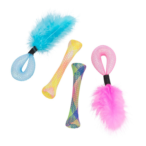 Trixie Zestaw Tubes, zabawki, dla kota, 4 szt, do 15 cm, z kocimiętką