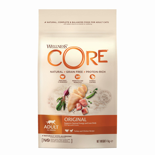 Wellness Core Original karma sucha dla kotów dorosłych, indyk i kurczak 4kg
