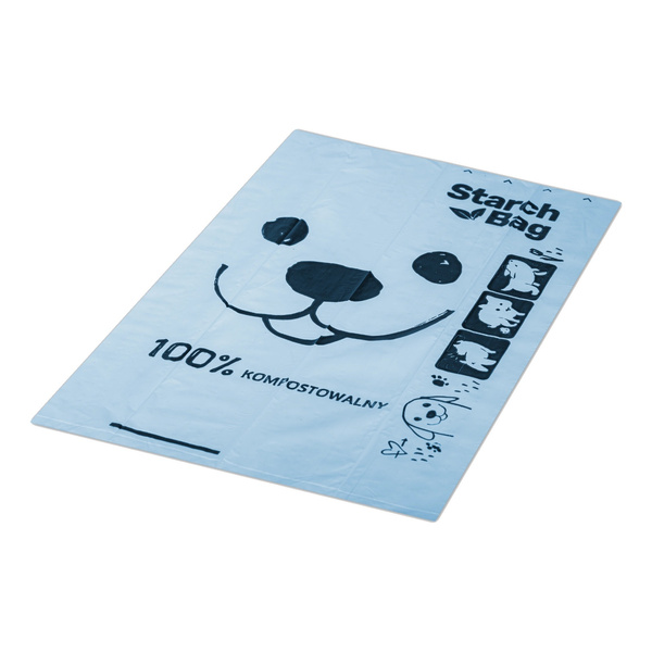 STARCHBAG Kompostowalne BIOworki na odchody 8 rolek x 15szt, kol. błękit
