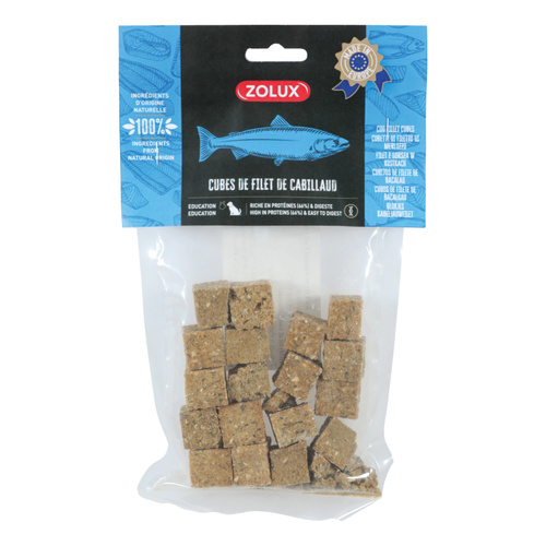 ZOLUX Przysmak naturalny dla psa Filet z dorsza w kostkach 70 g