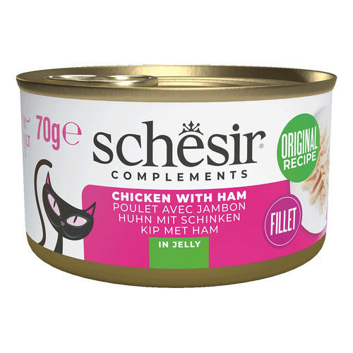 Schesir Complements karma mokra dla kotów kurczak z szynką w galarecie 70 g