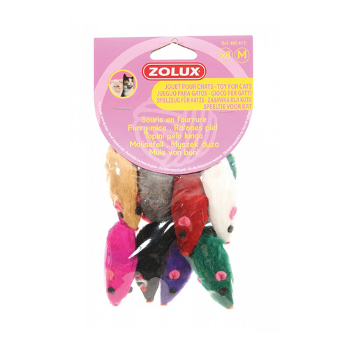 ZOLUX Zabawka dla kota zestaw 8 średnich myszek