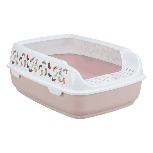 Trixie Delio, kuweta, dla kota, z ramką, liliowa/biała, 38 × 20 × 50 cm, z nadrukiem