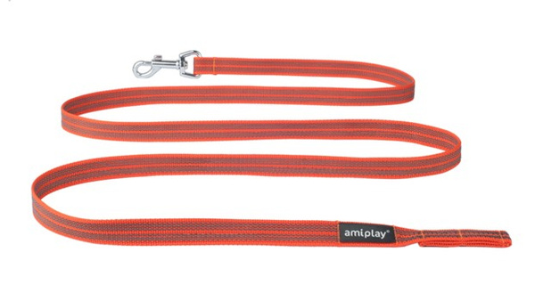 amiplay Smycz treningowa bez rączki Rubber S-M 2mx1,6cm Pomarańczowy