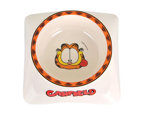 Garfield, miska z melaminy dla kota, biała/szara