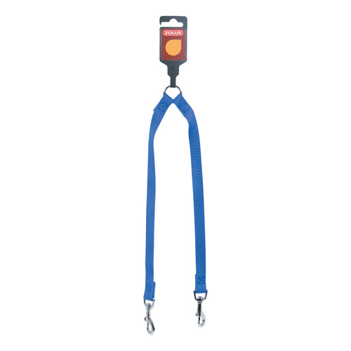 Zolux Smycz dla psa podwójna nylonowa 15 mm/40 cm kol. niebieski