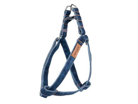 amiplay Szelki regulowane dla psa Jeans Denim XL 50-95x2,5cm Granatowy