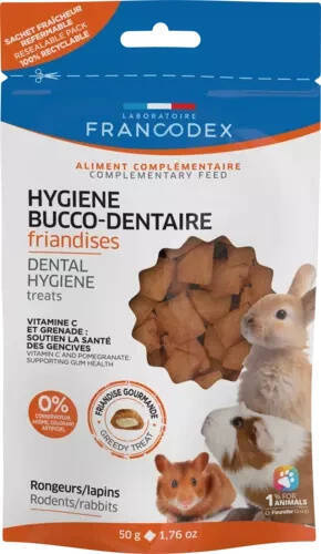 FRANCODEX Przysmak do higieny jamy ustnej dla gryzoni i królików 50 g