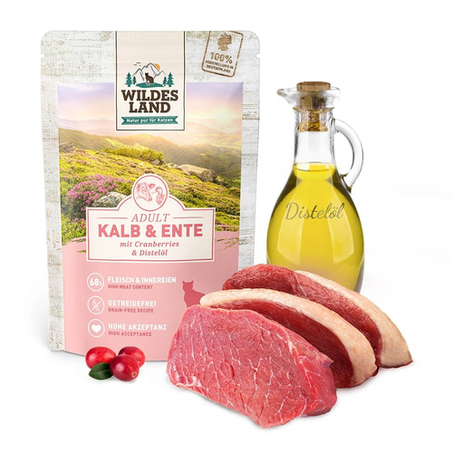 WILDES LAND CAT Classic Kalb Ente - cielęcina i kaczka z żurawiną (100g)