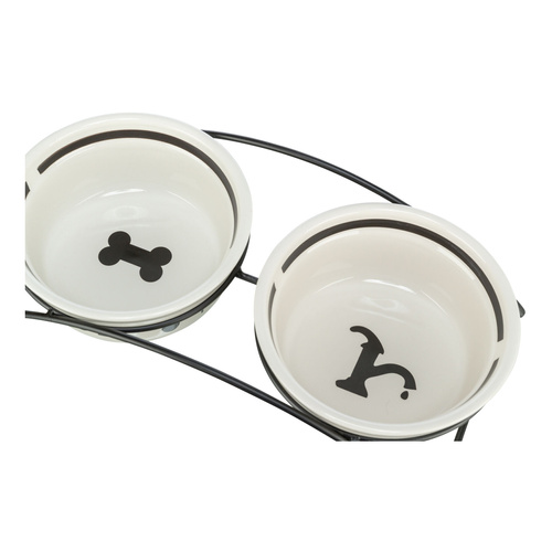 Trixie MISKI ceramiczne NA STOJAKU miska 2x2,6L