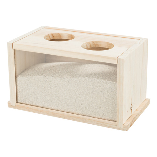 Trixie Basen do kąpieli piaskowych dla myszy/chomików drewno 28 15 15 cm
