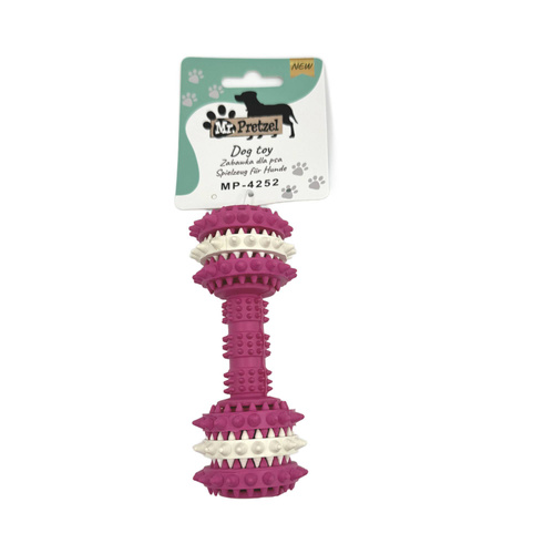 Mr. Pretzel Zabawka hantel gumowy twardy dla psa 13cm