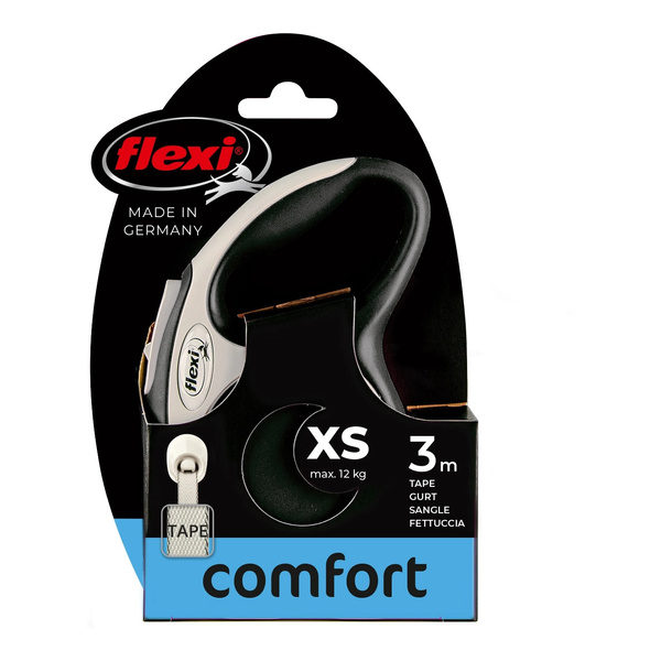 FLEXI Smycz automatyczna dla psa New Comfort XS taśma 3 m kol. czarny