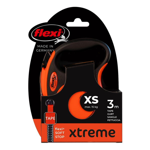 FLEXI Smycz automatyczna dla psa XTREME XS taśma 3 m kol. pomarańczowy